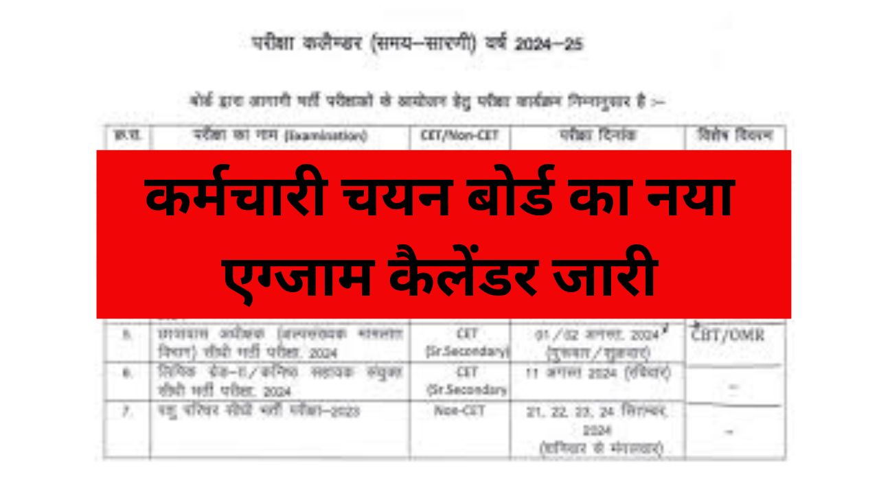 RSMSSB New Exam Calendar 2024 राजस्थान कर्मचारी चयन बोर्ड का नया एग्जाम कैलेंडर जारी, 31 भर्ती परीक्षा के लिए तिथियां जारी